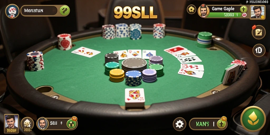 Tampilan seru gameplay Gaple dalam 99SLL.