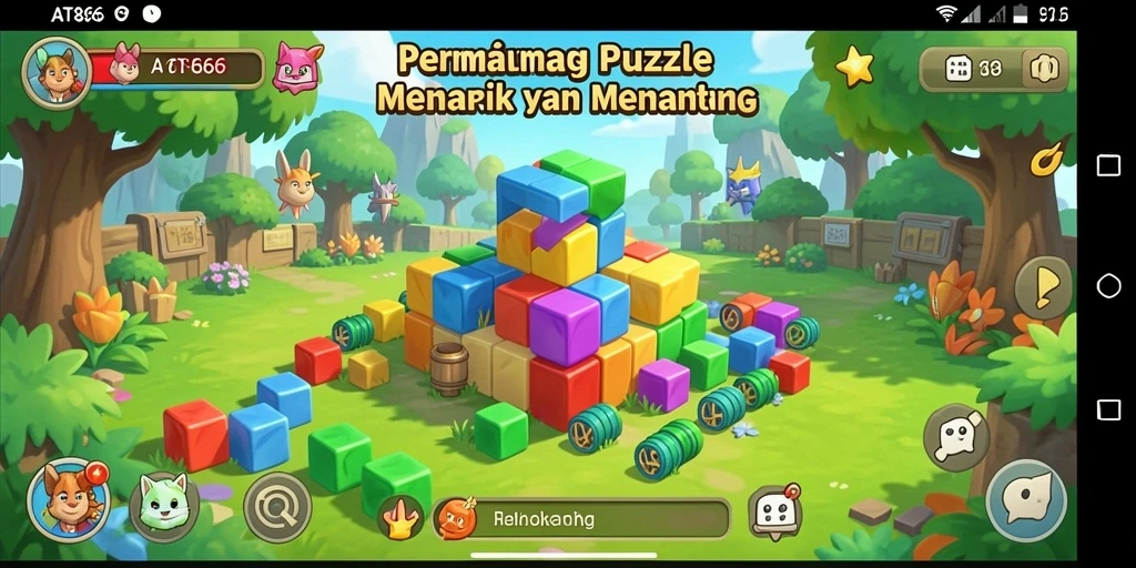 Tampilan gameplay AT866 yang menantang dan penuh warna.