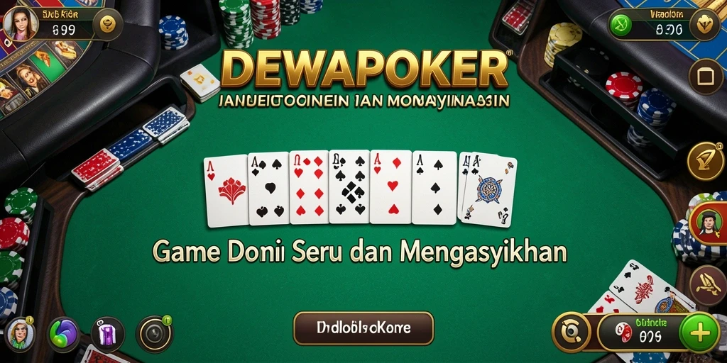 Tampilan gameplay menarik dari DEWAPOKER dengan pemain yang bersaing.