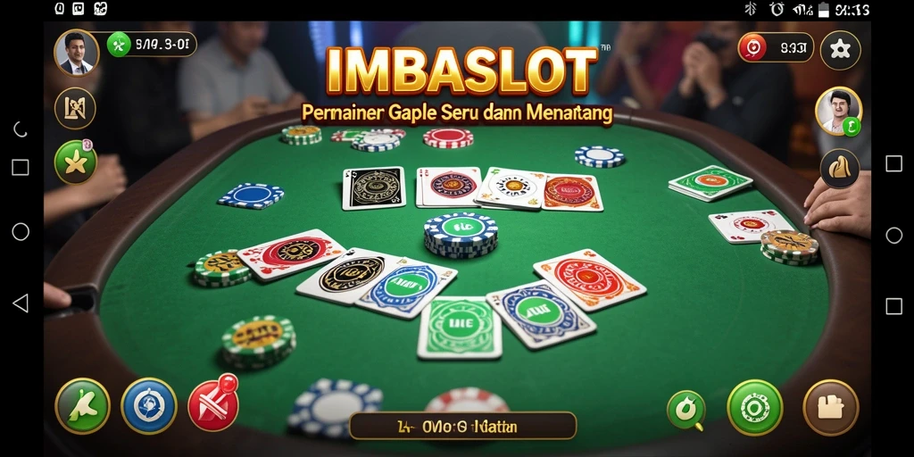 Screenshot gameplay IMBASLOT menampilkan permainan Gaple yang seru dan interaktif.