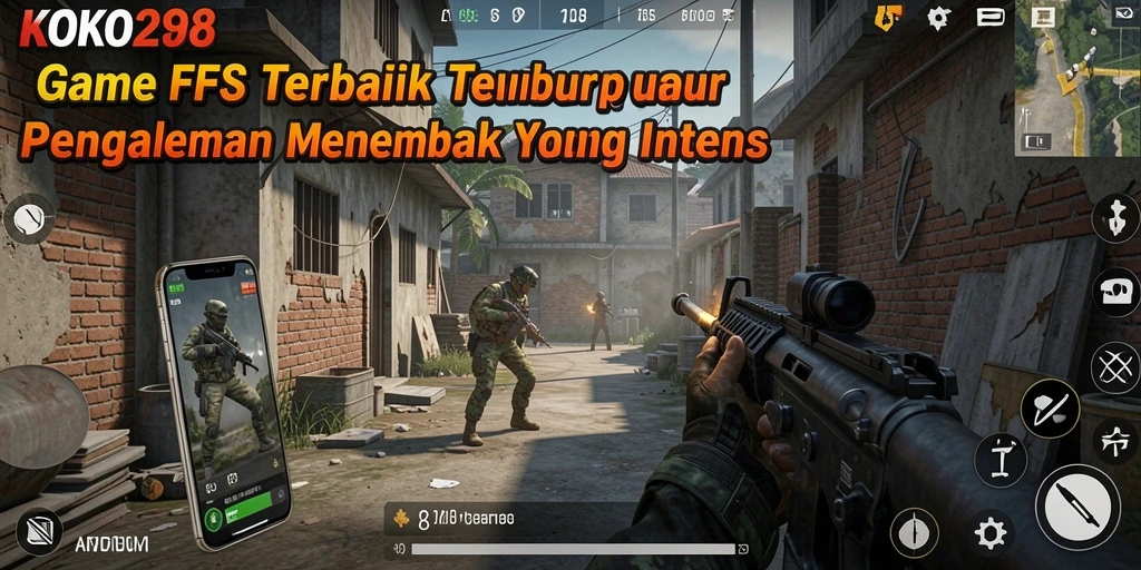 Tangkapan layar utama KOKO288 menampilkan aksi intens gameplay FPS.