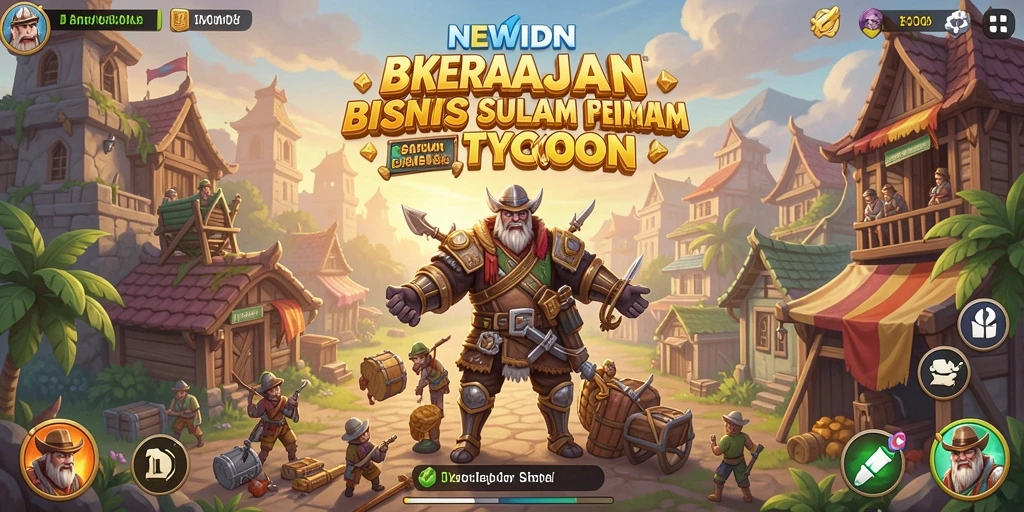 Tampilan gameplay seru dalam NEWIDN yang menampilkan aksi membangun bisnis.