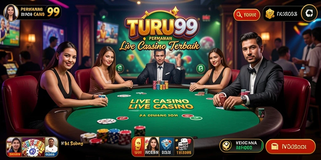 Tampilan gameplay Live Casino TURU99 yang mendebarkan dan interaktif.